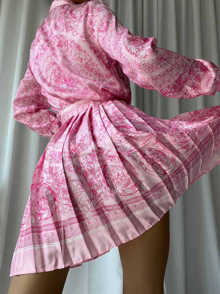 MIRAJE Blouse & Skirt Set in Pink