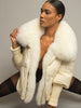 Fur Trim Puffer Jacket in White