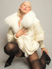 Fur Trim Puffer Jacket in White