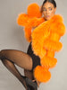 LITALY Fur Trim Leather Jacket in Orange