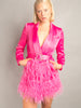 FIFTH AVE Feathers Dress in Fuchsia