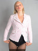 Double Breasted Houndstooth Tweed Blazer