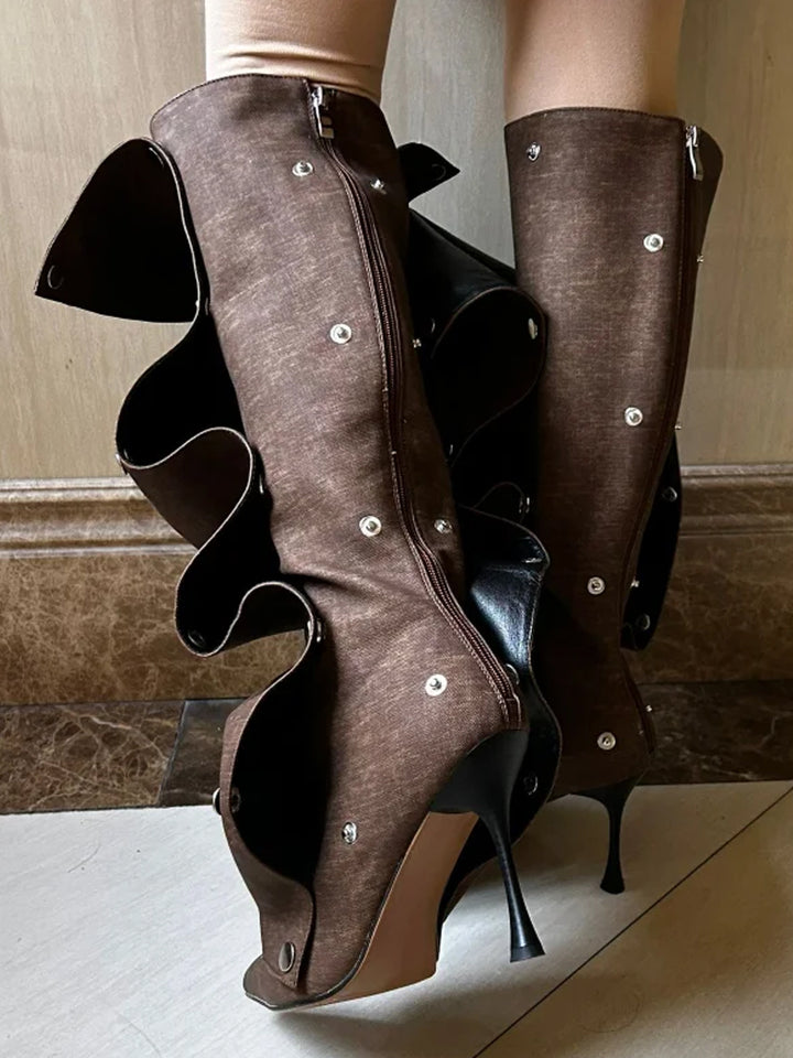 STACCABILE Press Stud Knee-High Boots