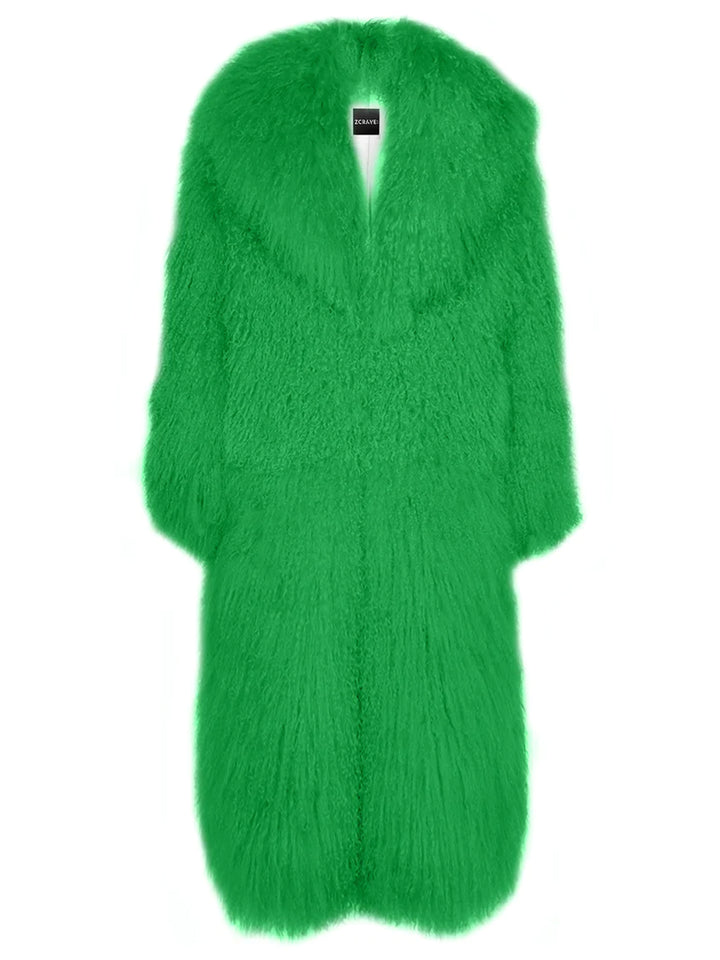 ZIALE Fur Oversize Maxi Coat