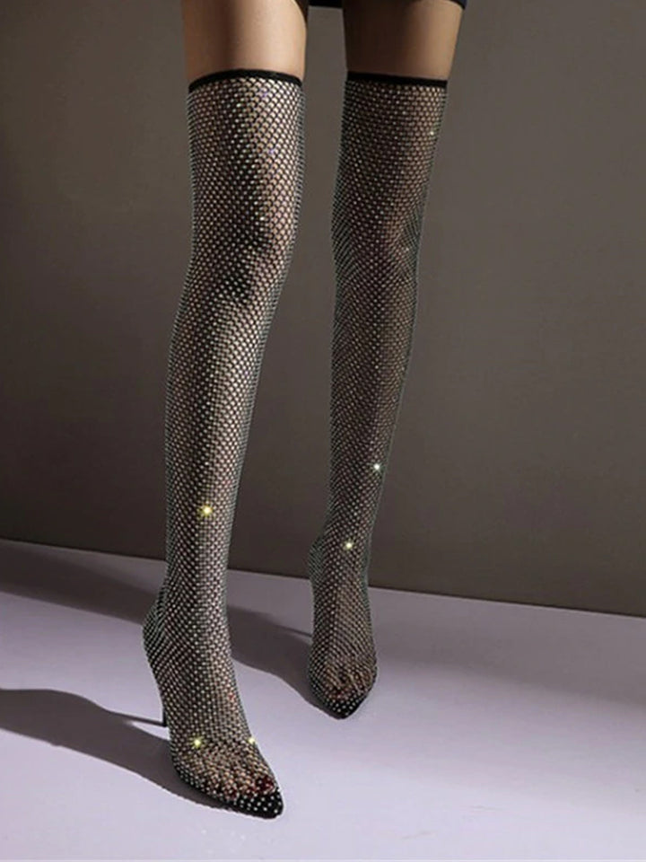 Diamante Detail Over The Knee Boot