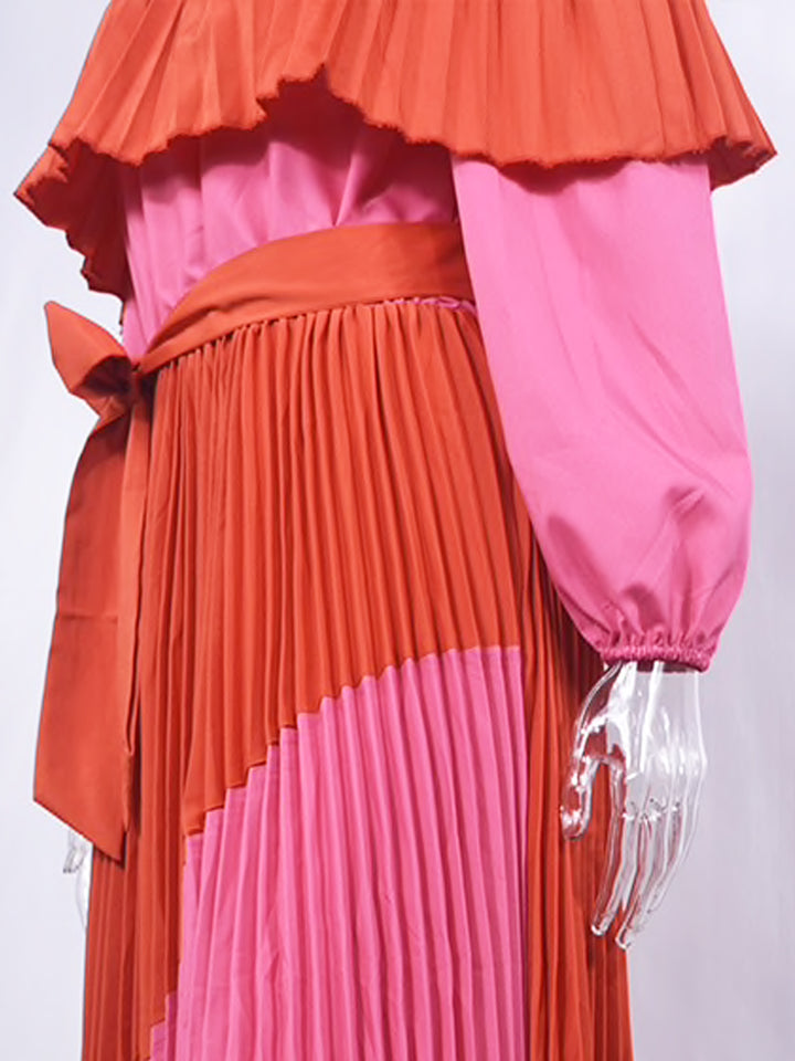 GAES Off The Shoulder Pleated Maxi Dress