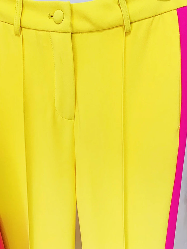 PETELE Blazer & Pants Set in Yellow & Pink