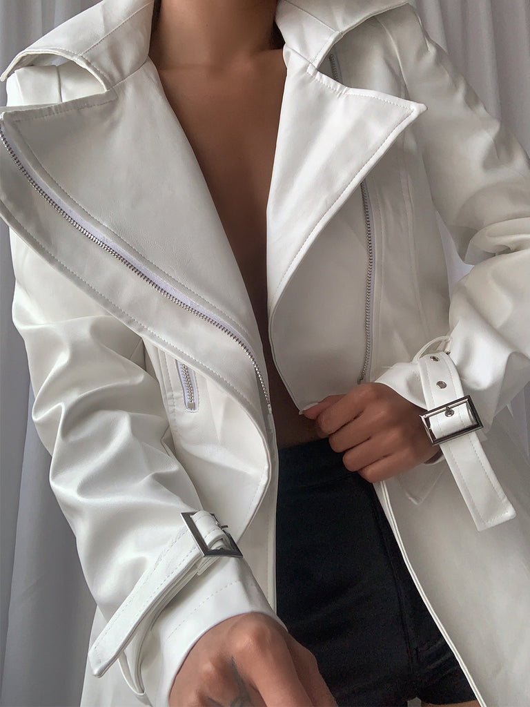 Jackets OMYX Leather Trench Coat White / 4XL