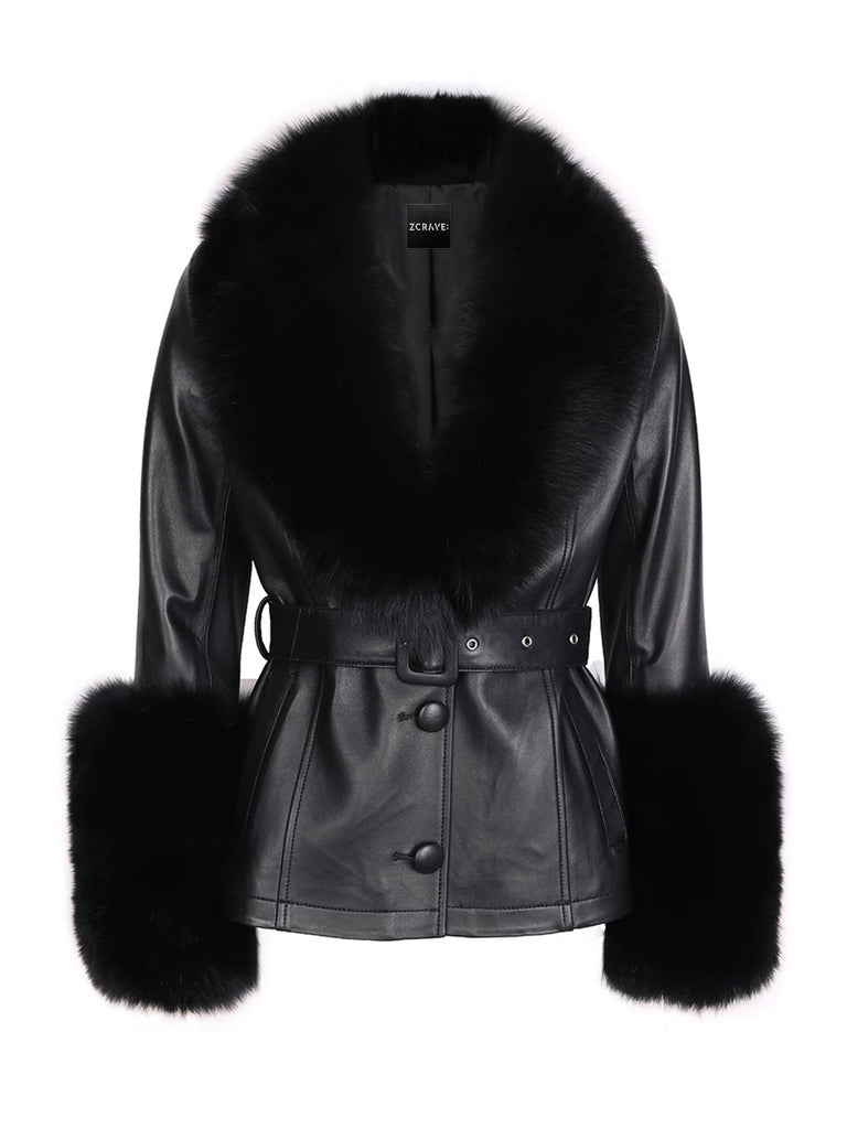 Faux Fur Foxy Jacket - Black