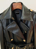 Double Breasted Leather Trench Coat