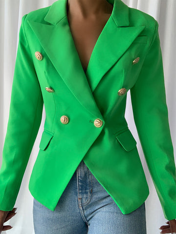 Double Breasted Blazer in Hunter Green