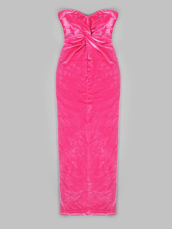 PITCHA Strapless Velvet Maxi Dress
