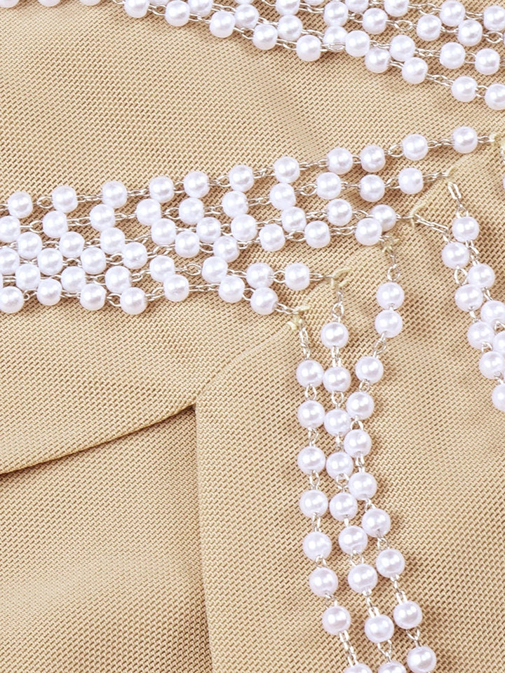 GALIA Sequins & Pearls Mini Dress