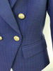 Slim Fit Double Breasted Blazer in Navy Blue