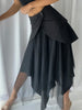 Asymmetrical Patchwork Mesh Skirt