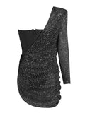 ETAME Sequins Mini Dress in Black