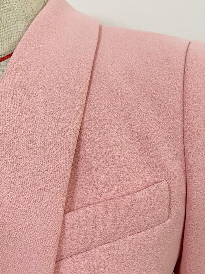 Oversized Double Breasted Pink Blazer