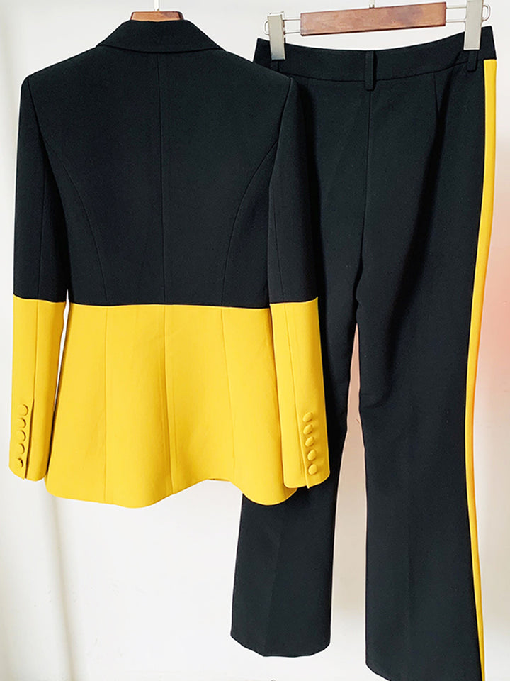 PETELE Blazer & Pants Set in Yellow & Black