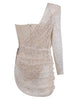 ETAME Sequins Mini Dress in Beige