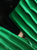 Lace & Velvet Pleated Crêpe Mini Dress in Green