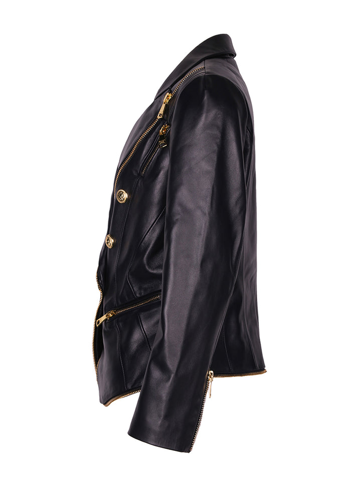 KAITO Double Breasted Leather Blazer