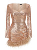 ENDORE Sequins & Feathers Mini Dress