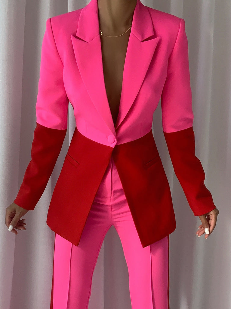 PETELE Blazer & Pants Set In Pink & Red – ZCRAVE