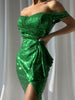 EVE Sequins Midi Dress in Green