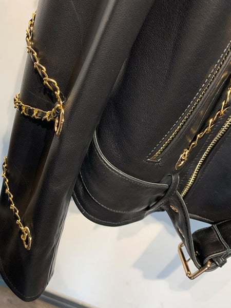 SAKURA Chain Biker Leather Jacket – ZCRAVE