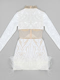 OPERA Sequins & Feathers Mini Dress