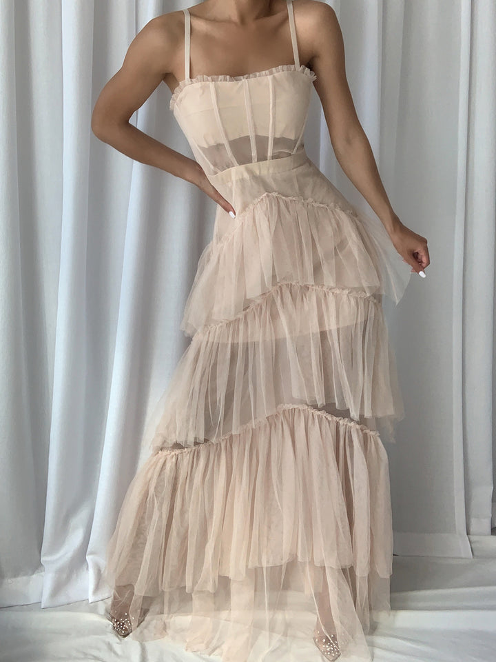 DIDA Tulle Dress in Beige