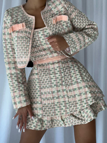 POEMME Tweed Dress & Jacket Set