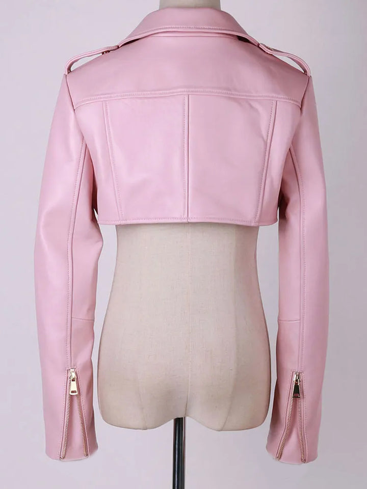 CLISTA Cropped Leather Jacket