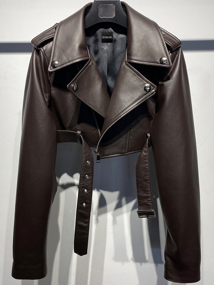 Cropped Leather Jacket