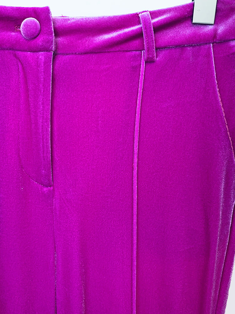 Fine And Divine Velvet Pants In Fuchsia • Impressions Online Boutique
