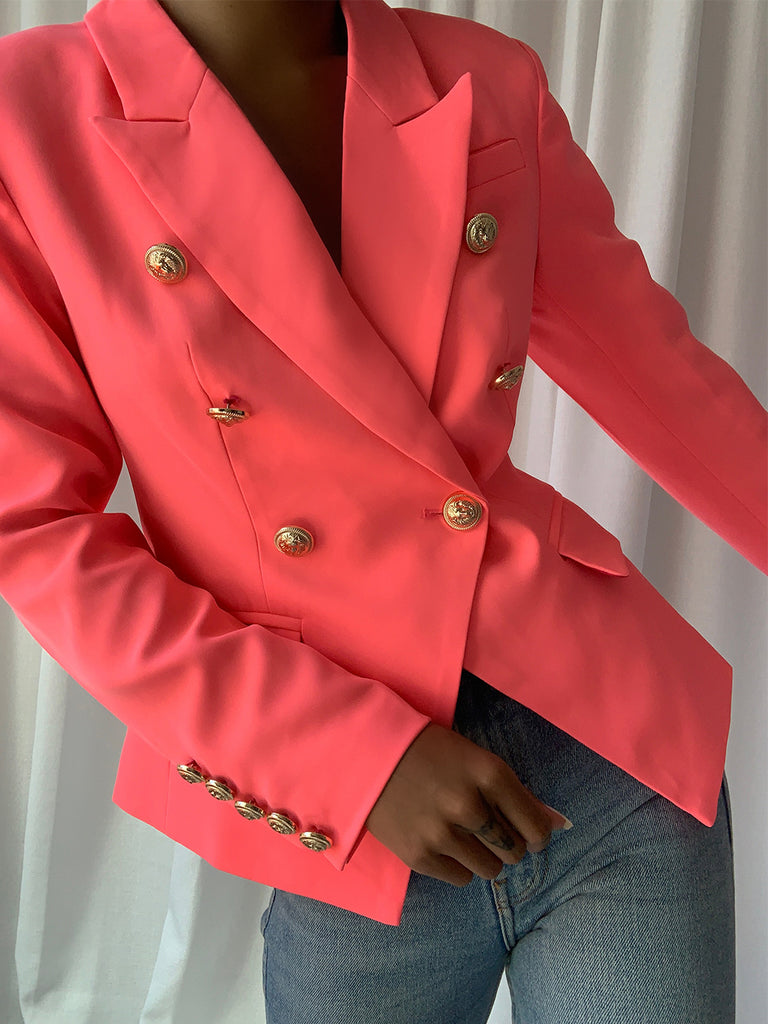 Double Breasted Blazer in Pink