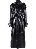 TRINA Patent Leather Trench Coat