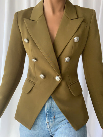 Double Breasted Blazer in Green