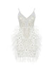 CIGNA Pearls & Feathers Mini Dress
