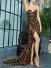 CARMINE Strapless Leopard Maxi Dress
