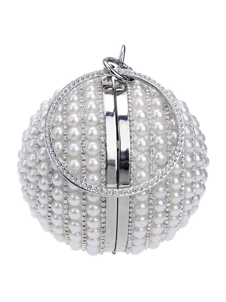 CCBUY Tassel Pearl Beaded Crystal Party Evening Bag Wedding Round Ball  Wrist Bag Round Clutch Purse Handbag (Color : White-Fruit peach5, Size :  One Size) : Amazon.ca: Clothing, Shoes & Accessories