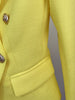 Double Breasted Textured Blazer in Yellow