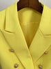 Double Breasted Textured Blazer in Yellow