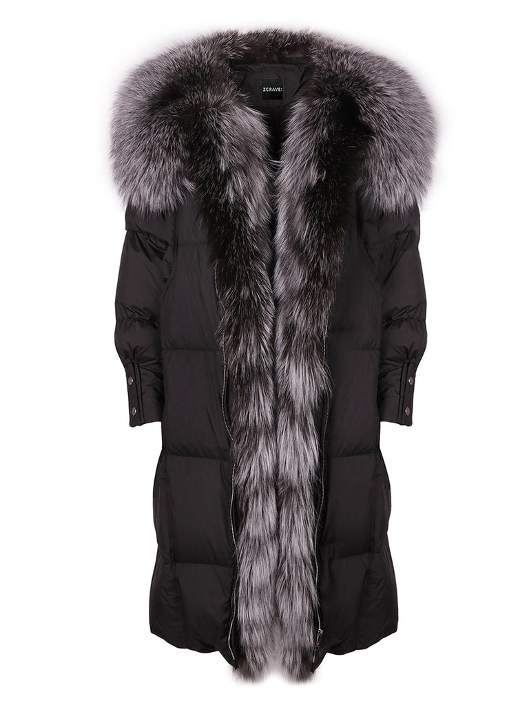 Fur Trim Long Down Jacket