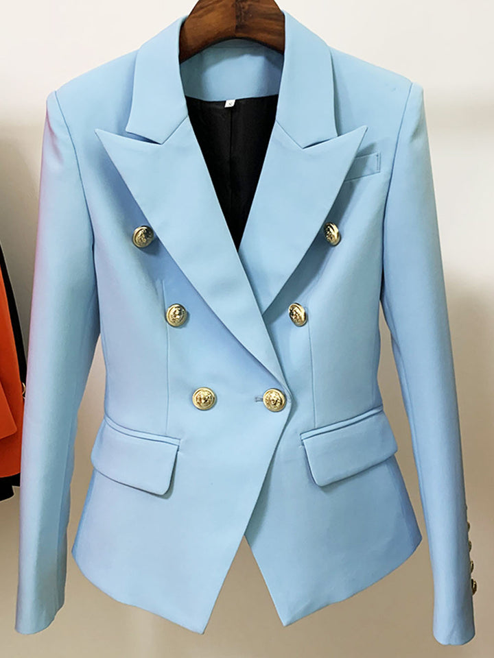 Double Breasted Light Blue Blazer