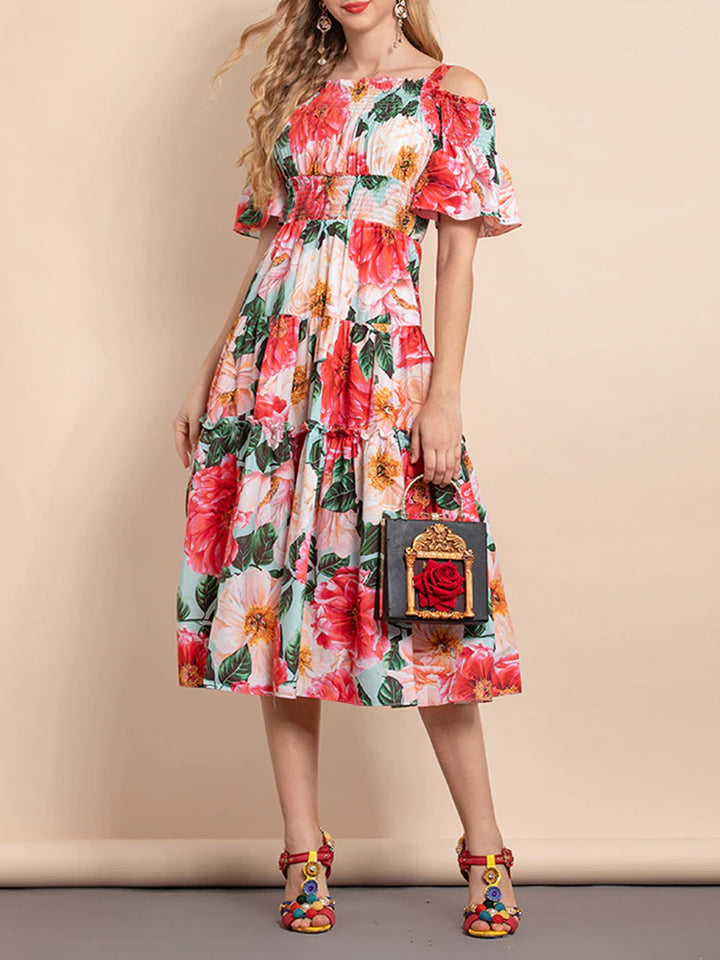 CLARA Floral Midi Dress