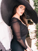 THERESA Oversized Straw-Hat in Black