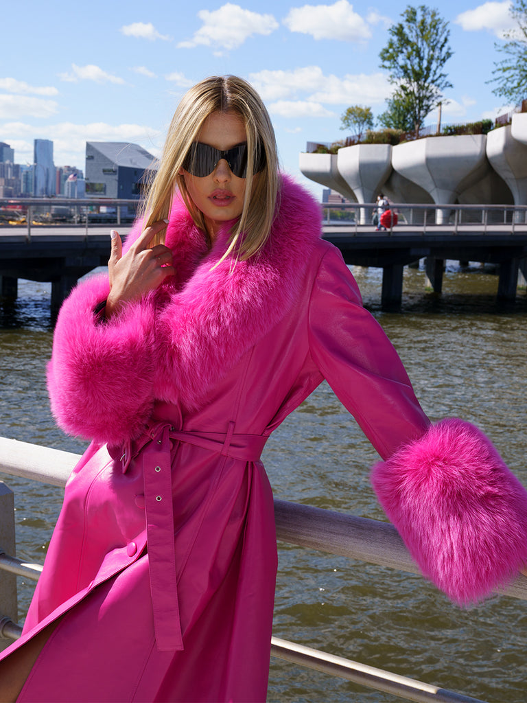 LADY PINK Fur Foxy Leather Coat – ZCRAVE