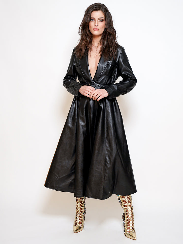 SIS Leather Trench Coat