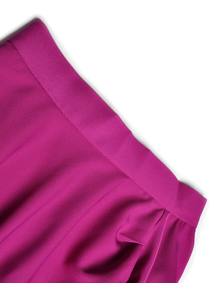 PHIONA Lantern Sleeves Asymmetrical Skirt Set